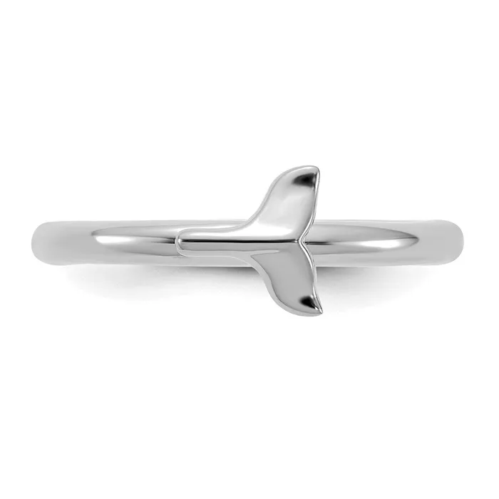 Stackable Expressions Sterling Silver Stackable Expressions Rhodiumplated Whale Tail Ring QSK2041 Rings