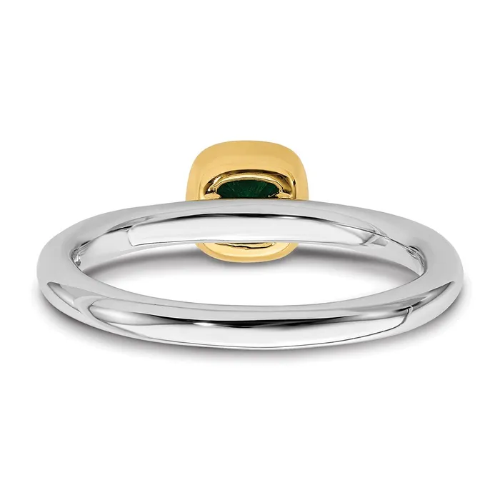 Stackable Expressions Sterling Silver Stackable Expressions wGoldplated Cr Emerald Ring QSK1891 Rings Stackable Expressions Sterling Silver Stackable Expressions wGoldplated Cr Emerald Ring QSK1891 Rings