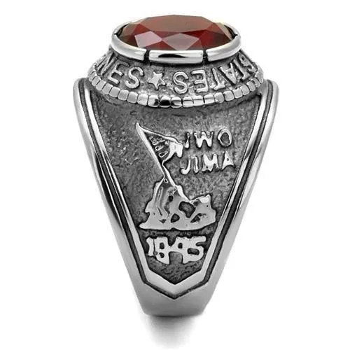 TK414703 High polished no plating Stainless Steel Ring with Synthetic Synthetic Glass in Siam Alamode Rings