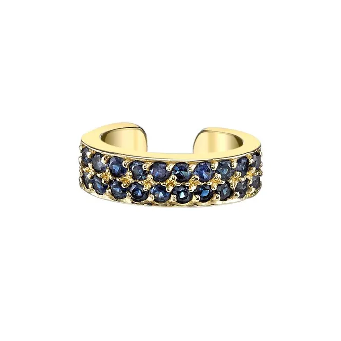 TWO ROW BLUE SAPPHIRE EAR CUFF anitako Earrings