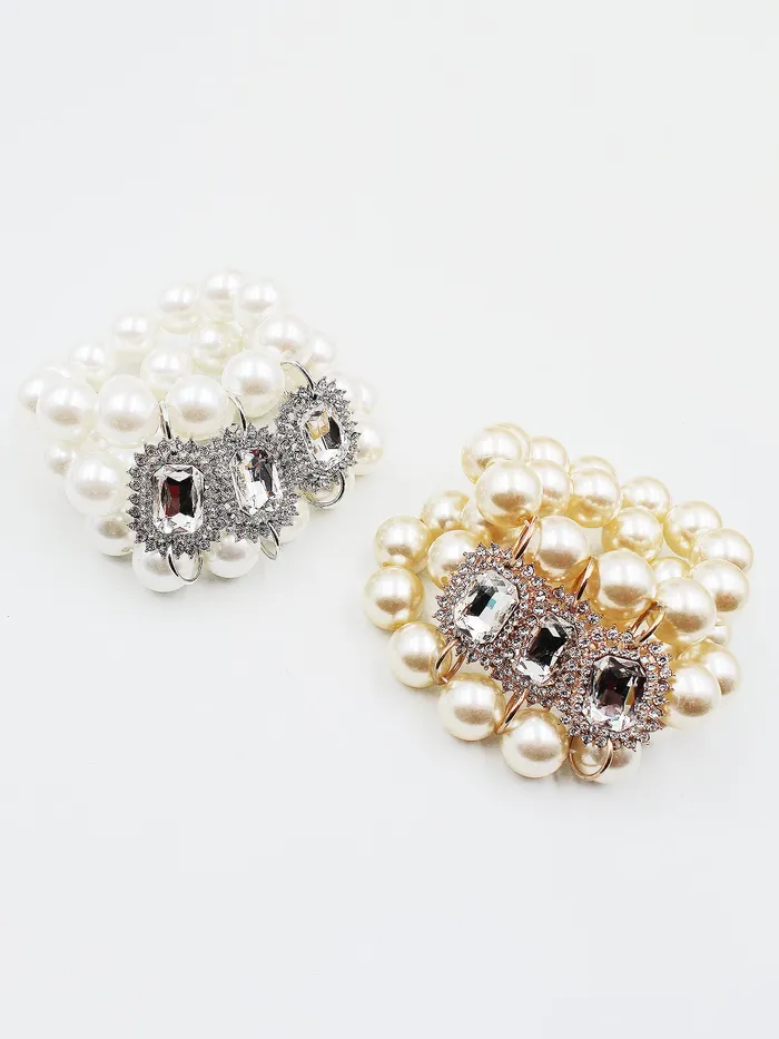 081022 Bracelets Multiple Row Pearl Bracelet with Rhinestones 081022 Bracelets Multiple Row Pearl Bracelet with Rhinestones
