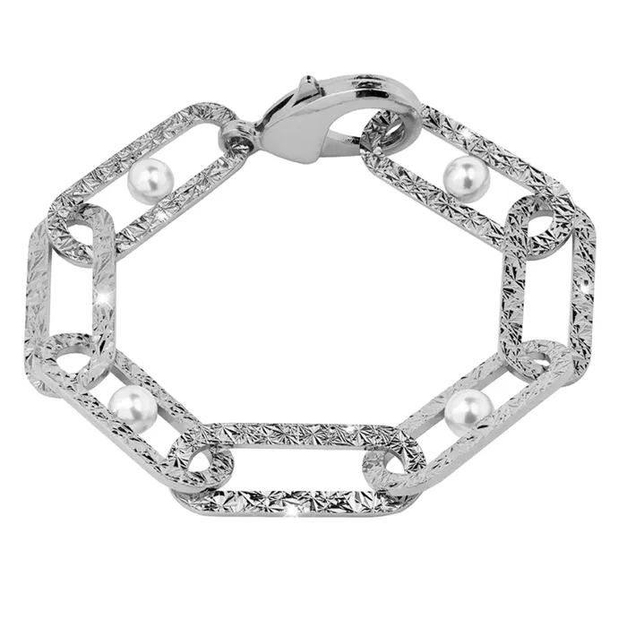 Bracelets Rebecca RZero Pearl Woman Bracelet In Rhodium Bronze With Pearls Rebecca Bracelets Rebecca RZero Pearl Woman Bracelet In Rhodium Bronze With Pearls Rebecca