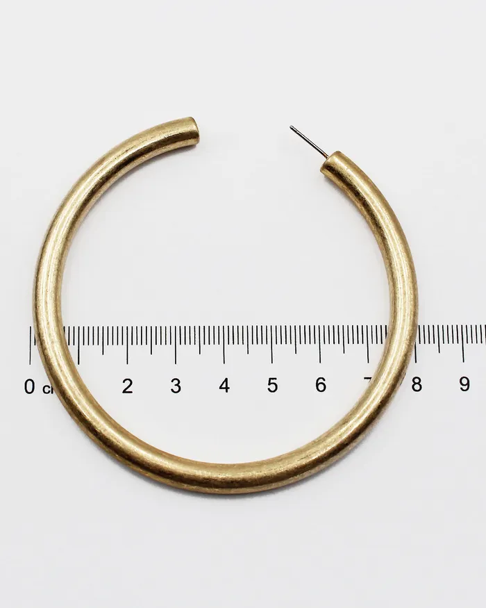 check050322 Earrings 80mm Matt Metal Hoop Earrings
