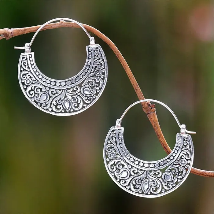Earrings wickedafstore Semi Circle Boho Hoop Earrings