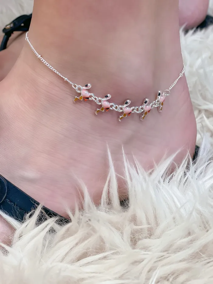 Flamingo Link Ankle Bracelet Prep Obsessed MOA Bracelets