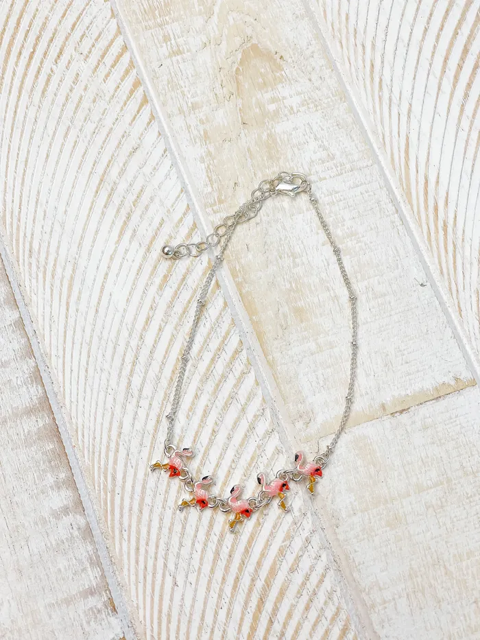 Flamingo Link Ankle Bracelet Prep Obsessed MOA Bracelets