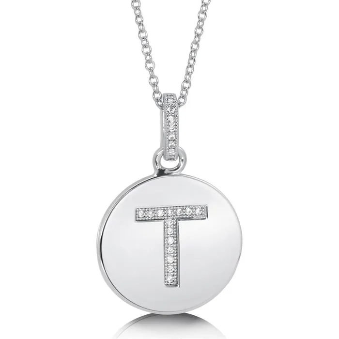 Initial Letter CZ Necklace in Sterling Silver BERRICLE Necklaces