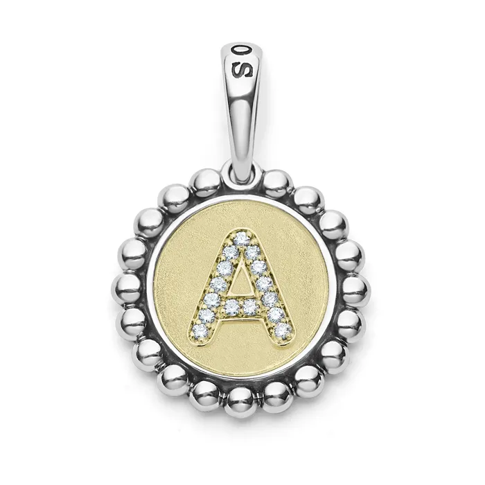 lagosdev Charm Necklaces Signature Caviar Diamond A Initial Charm