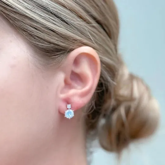 Prep Obsessed PR Earrings Cubic Zirconia Round Stud Earrings Silver