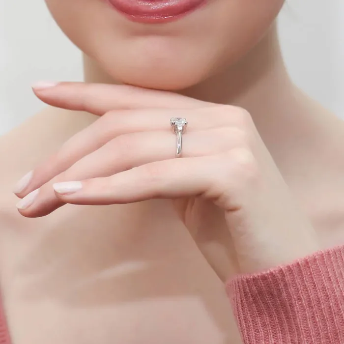 Rings BERRICLE 3Stone 125ct Cushion CZ Ring in Sterling Silver