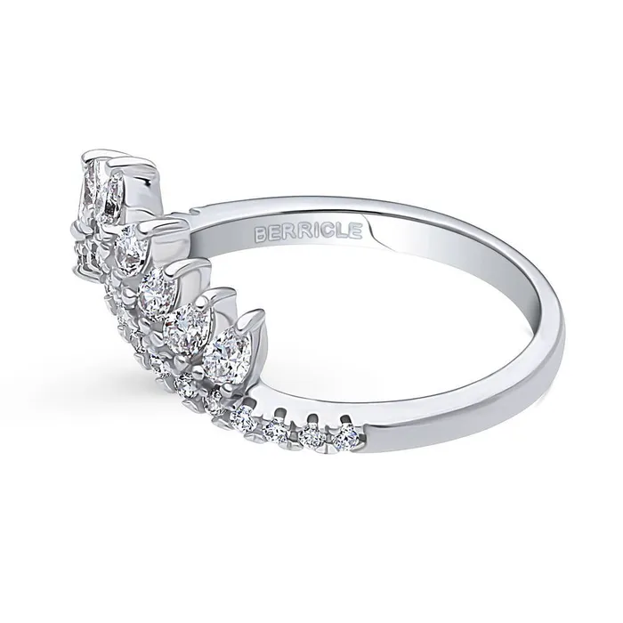 Rings BERRICLE Wishbone Crown CZ Eternity Ring in Sterling Silver