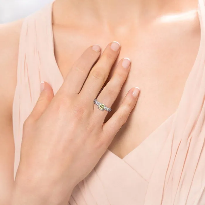 Solitaire 1ct Canary Yellow CZ Ring in Sterling Silver BERRICLE Rings