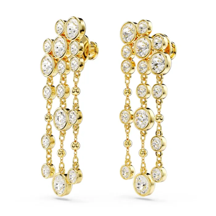 Swarovski Imber Drop Earrings Round cut Chandelier White Goldtone plated Swarovski Earrings Swarovski Imber Drop Earrings Round cut Chandelier White Goldtone plated Swarovski Earrings