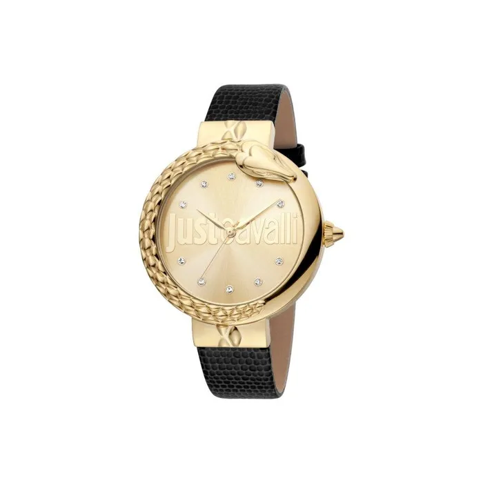 Watches Just Cavalli Ladies Watch Ip Gold Case With Black Leather Strap Just Cavalli Watches Just Cavalli Ladies Watch Ip Gold Case With Black Leather Strap Just Cavalli