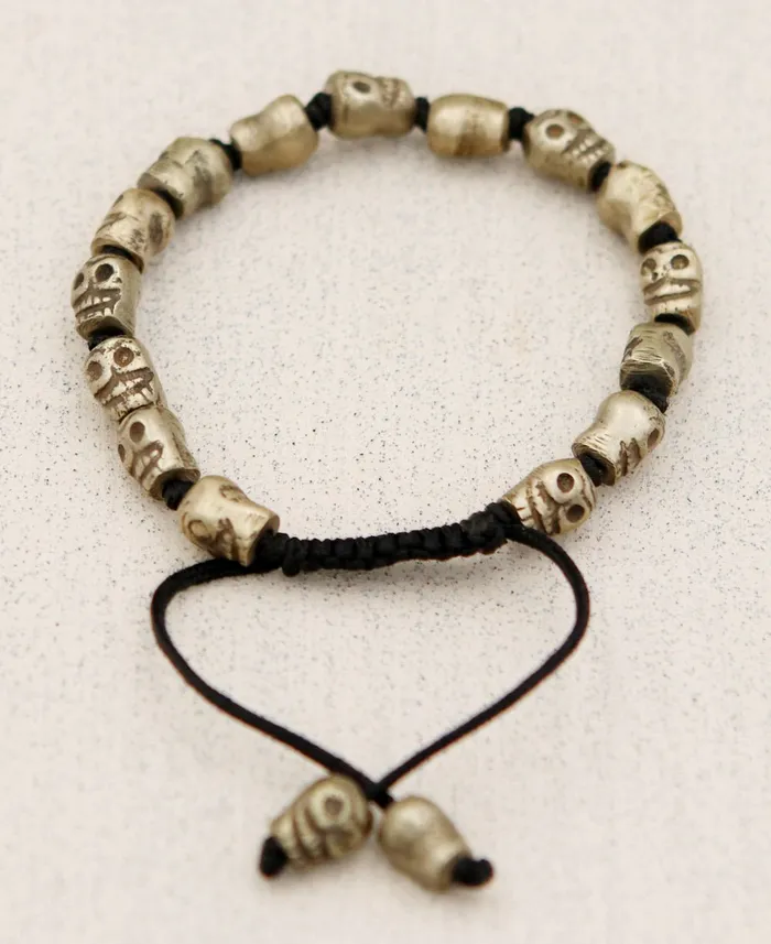 Buddha Groove Bracelets Handmade Brass Tibetan Skull Bracelet