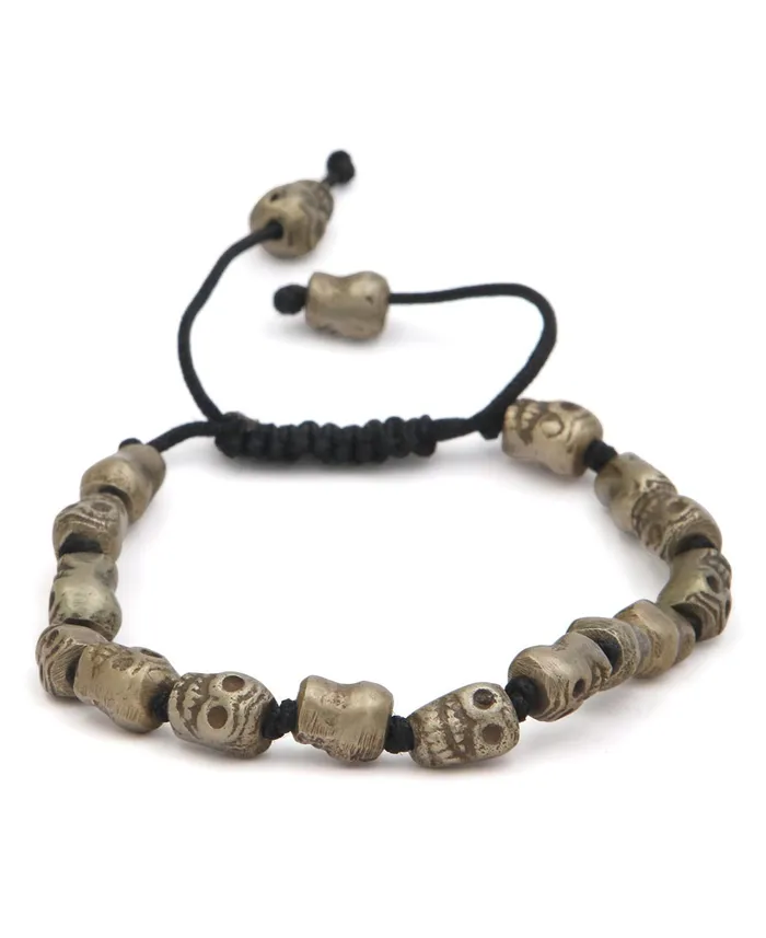 Buddha Groove Bracelets Handmade Brass Tibetan Skull Bracelet