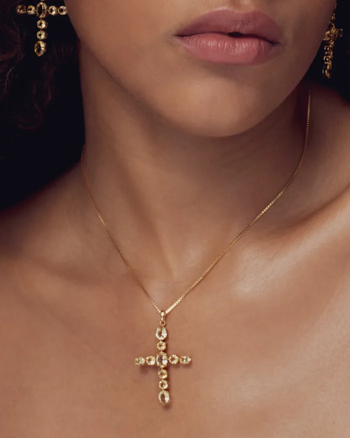 Earrings Luv Aj Fine The Isabella Cross Earrings