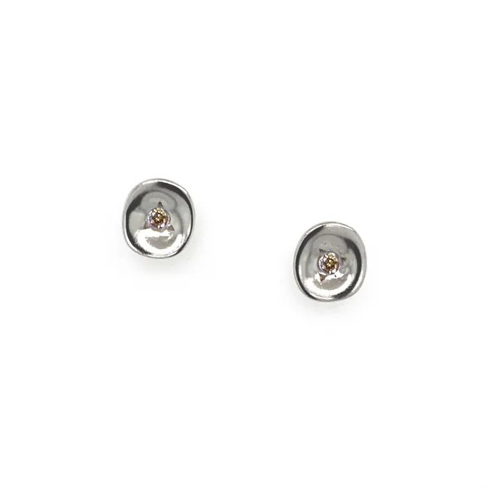 Earrings Q Evon Unique Diamond Stud Earrings Silver
