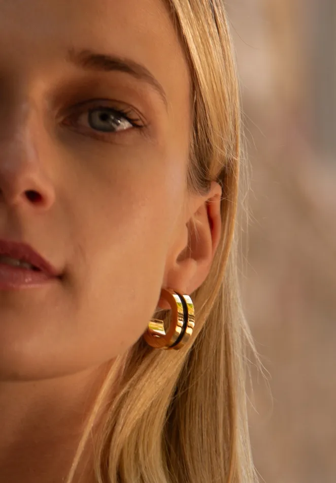 Earrings SOKO Anga Inlay Hoop Earrings