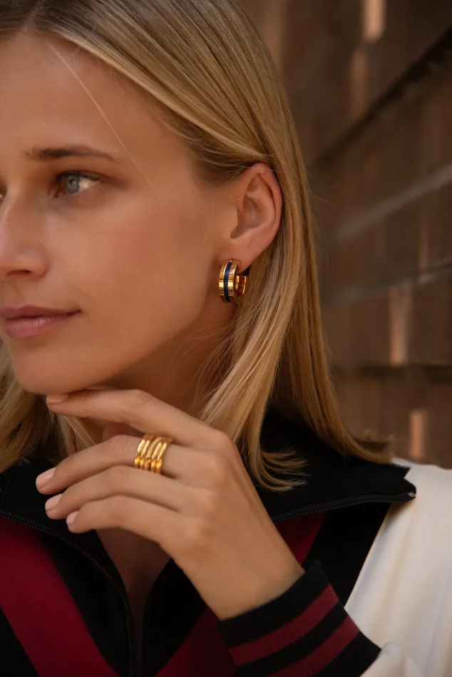 Earrings SOKO Anga Inlay Hoop Earrings