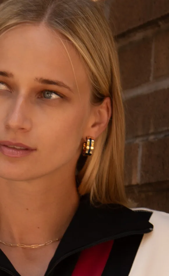 Earrings SOKO Anga Inlay Hoop Earrings