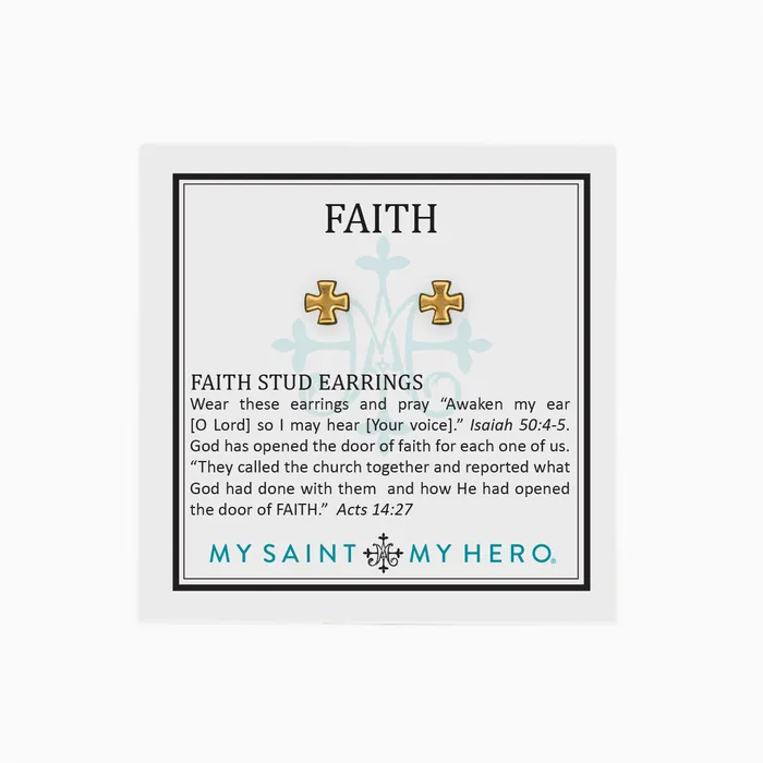 Faith Stud Earrings My Saint My Hero Earrings