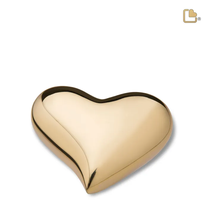 Heart Bright Gold Cremation Urn LoveUrns Necklaces