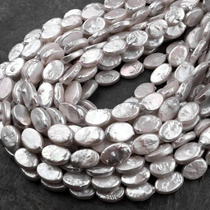 Intrinsic Trading Necklaces White Oval Pearl Real Genuine Natural Freshwater Pearl 16 Strand
