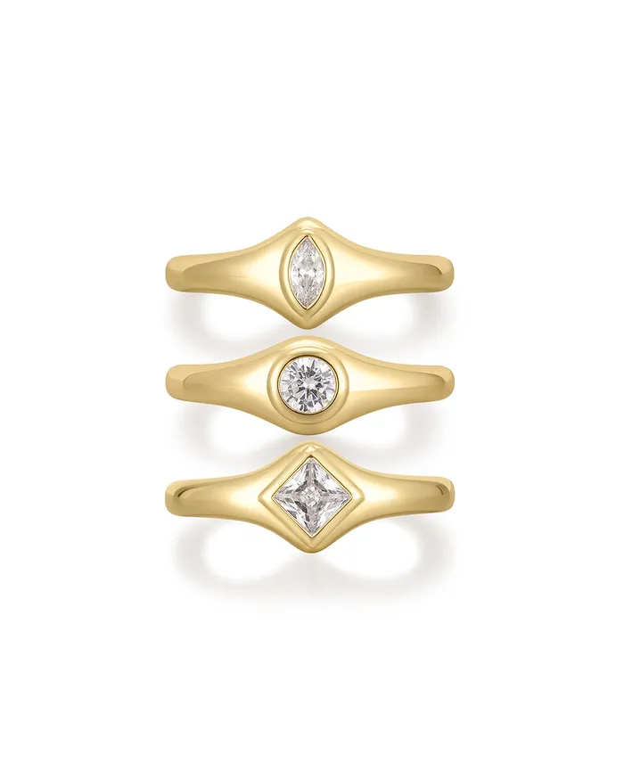 Luv Aj Rings The Bijoux Bezel Ring Set
