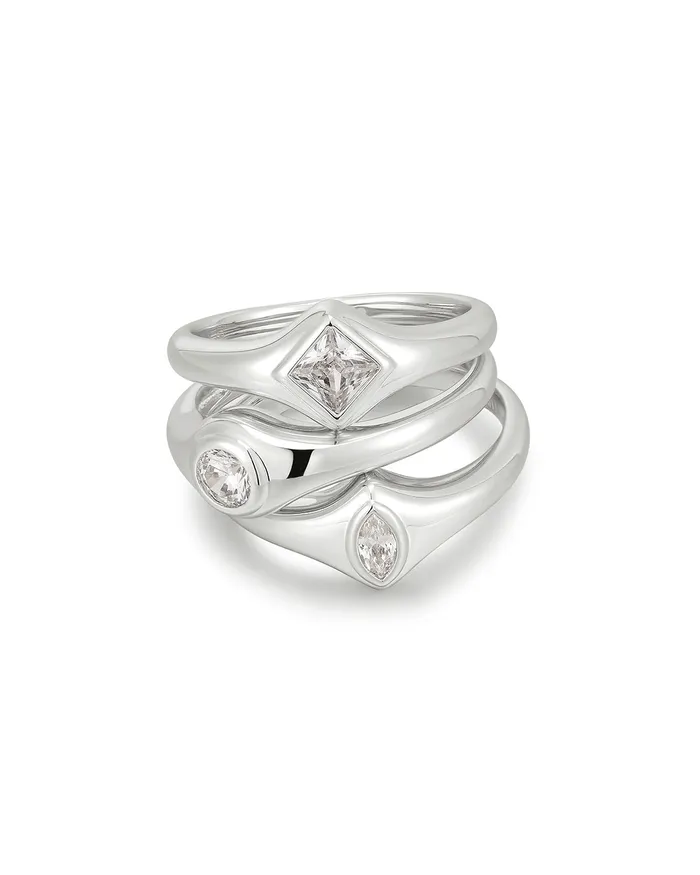Luv Aj Rings The Bijoux Bezel Ring Set