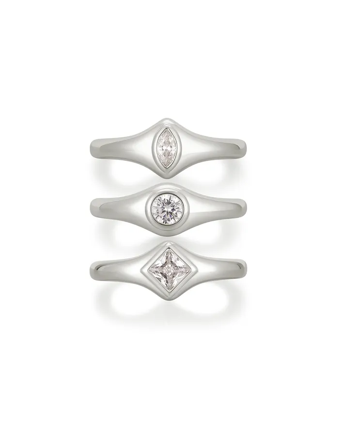 Luv Aj Rings The Bijoux Bezel Ring Set