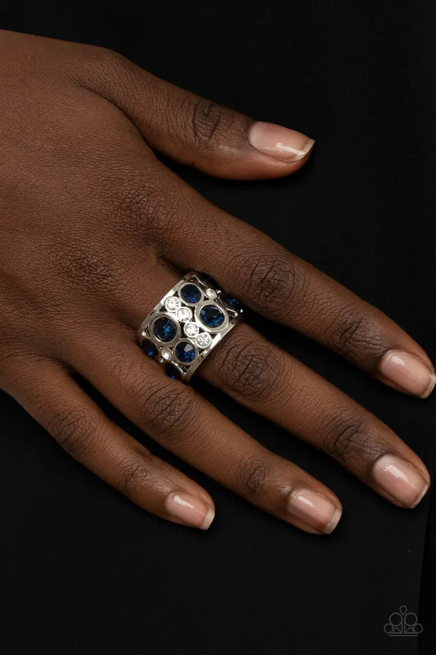 Rings All Eyes On U Jewelry Paparazzi Accessories High Roller Royale Blue Paparazzi Ring