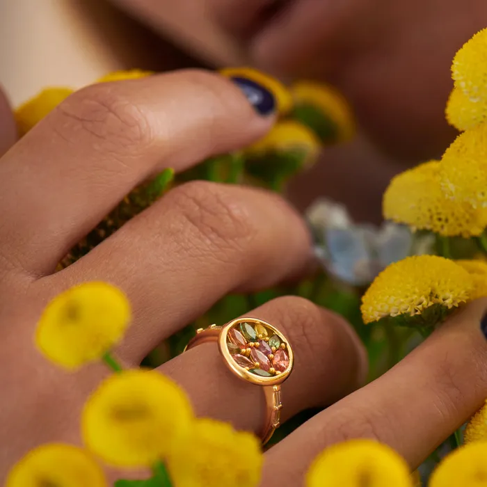 Rings ARTEMER Summertime Ring with Colorful Sapphire Petals