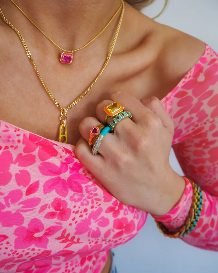 Rings Luv Aj Pave Amalfi Ring Turquoise Silver