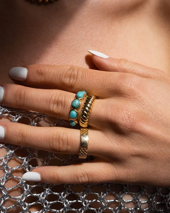Turquoise Stone Ring Gold Luv Aj Rings Turquoise Stone Ring Gold Luv Aj Rings