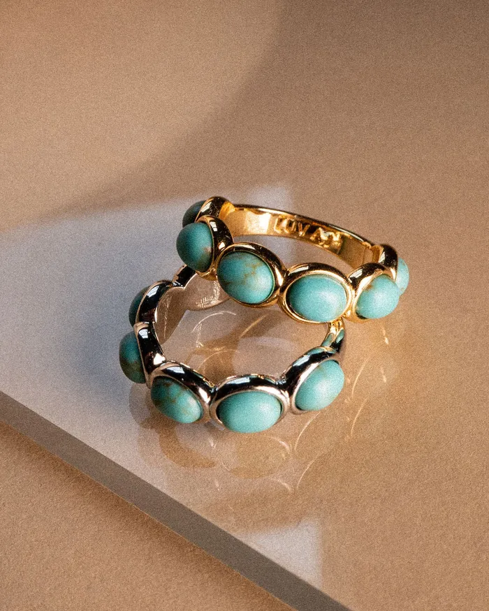 Turquoise Stone Ring Gold Luv Aj Rings Turquoise Stone Ring Gold Luv Aj Rings