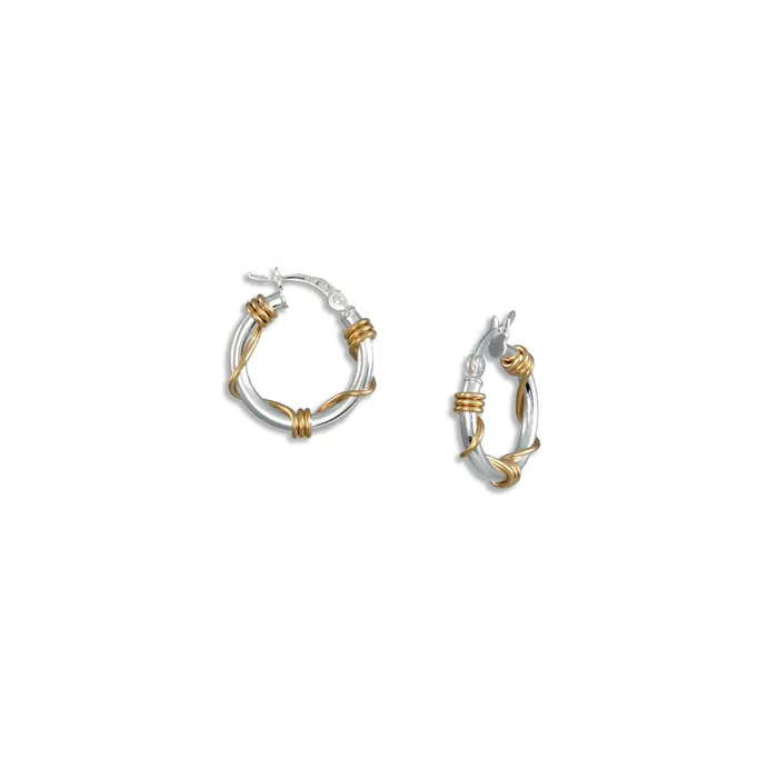 Unique Hoop Earrings Silver and Gold Wrapped Q Evon Earrings