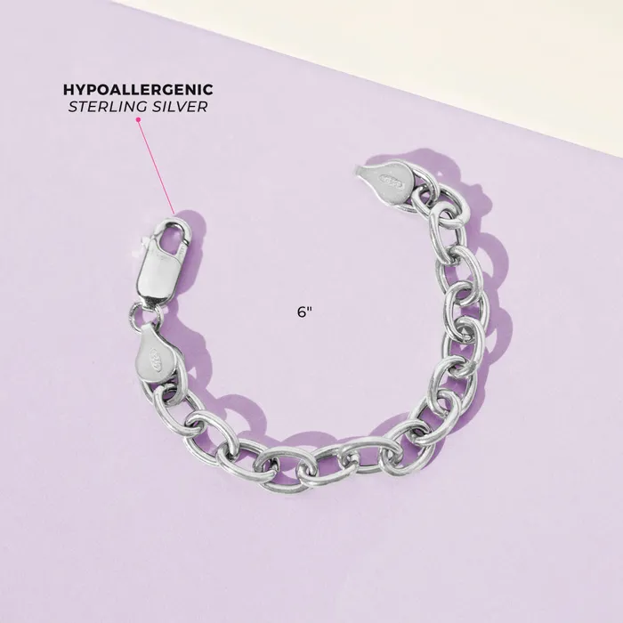 56 Traditional Link Chain for Charms Baby Toddler Kids Bracelet Girl or Boy Sterling Silver Kids Final Sale Bracelets