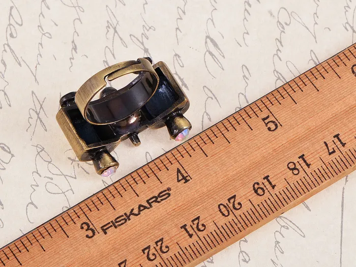 Alilang Rings Brass Aurora Borealis Binoculars Ring Alilang Rings Brass Aurora Borealis Binoculars Ring