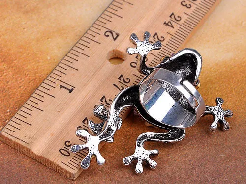 Alilang Rings Silver Tanzanite Purple Colored Frog Bow Ring Alilang Rings Silver Tanzanite Purple Colored Frog Bow Ring