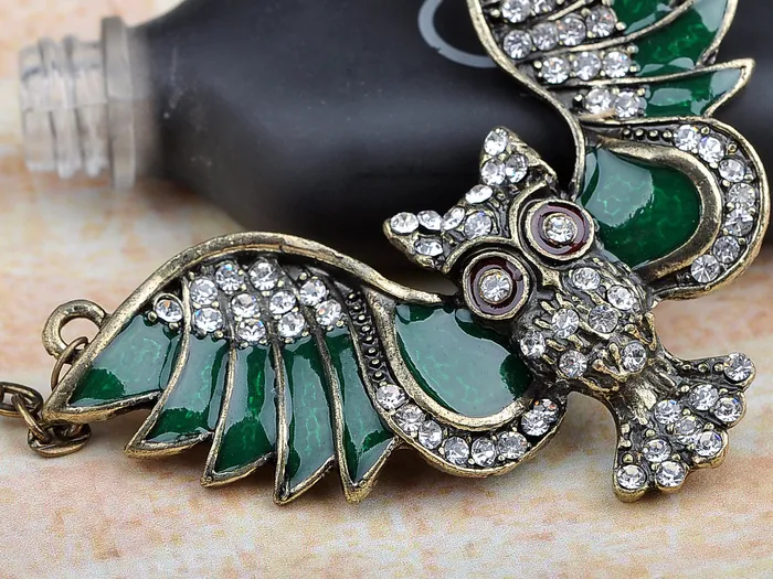 Antique Open Winged Owl Pendant Necklace Alilang Necklaces Antique Open Winged Owl Pendant Necklace Alilang Necklaces