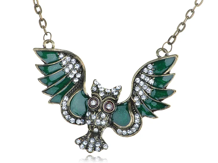 Antique Open Winged Owl Pendant Necklace Alilang Necklaces Antique Open Winged Owl Pendant Necklace Alilang Necklaces