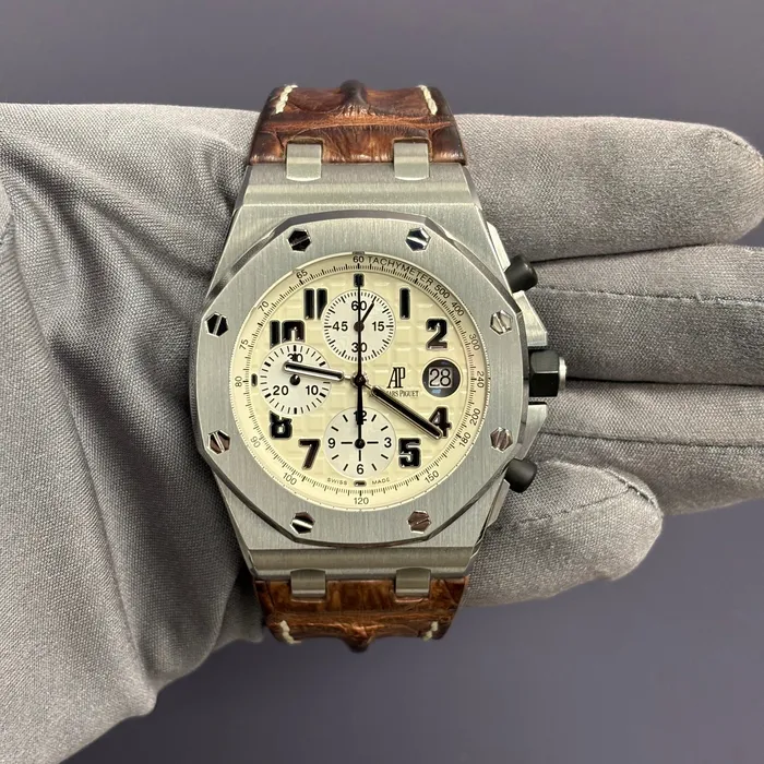 Audemars Piguet Royal Oak 42mm Cream Dial Watch Ref 26170STOOD091CR01 Happy Jewelers Watches Audemars Piguet Royal Oak 42mm Cream Dial Watch Ref 26170STOOD091CR01 Happy Jewelers Watches