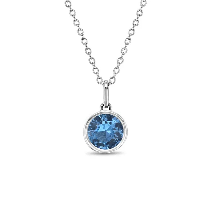 Birthstone Cubic Zirconia Pendant 9mm Kids Childrens Girls PendantNecklace Sterling Silver Teen Necklaces Necklaces