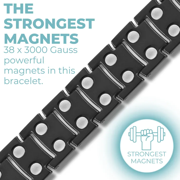 Bracelets Willis Judd Mens Strong Magnetic Bracelet Double Magnets Per Link