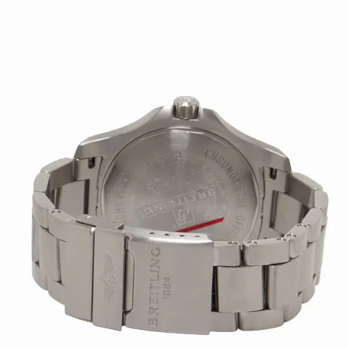 Breitling Mens Colt Stainless Steel 44mm Blue Stick Dial Watch Reference A17388 Happy Jewelers Watches