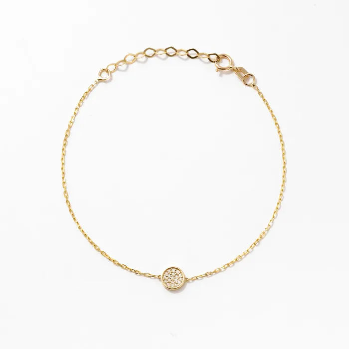 Diamond Pave Disc Bracelet Gelin Diamond Bracelets