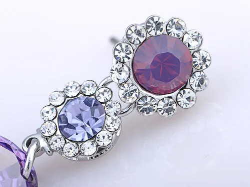 Earrings Alilang Swarovski Crystal Element Silver Purple Floral Flower Daisy Dangle Earrings Earrings Alilang Swarovski Crystal Element Silver Purple Floral Flower Daisy Dangle Earrings