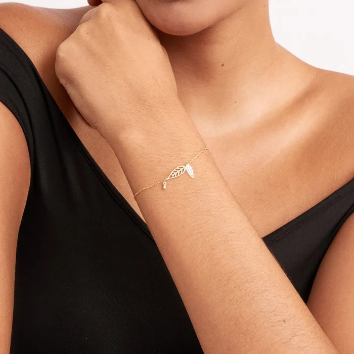 Gelin Diamond Bracelets Diamond Leaf Bracelet