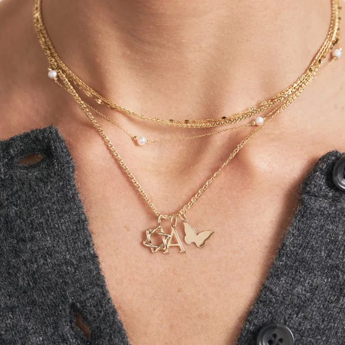 Gelin Diamond Charm Necklaces Butterfly Charm